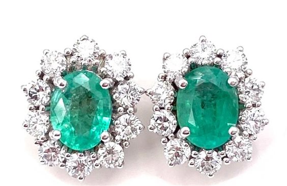 Orecchini Promesse Donna in Oro Smeraldo 0.70 Ct OCPQ54S - OCPQ54S